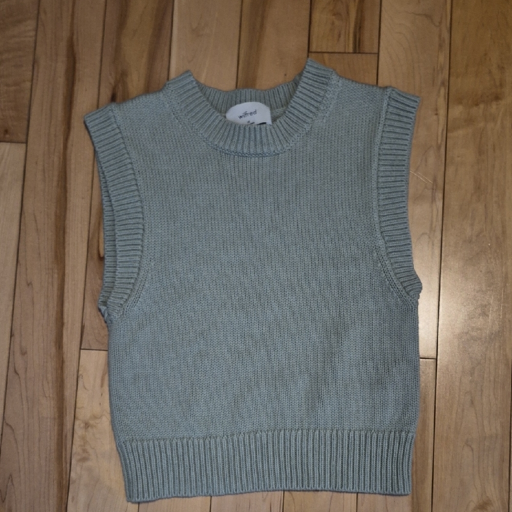 Wilfred Women's Size XS Green Sleeveless Knit Crew Neck Sweater